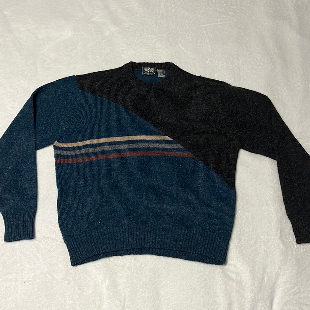 Vintage Banner wool acrylic blend crewneck sweater XL